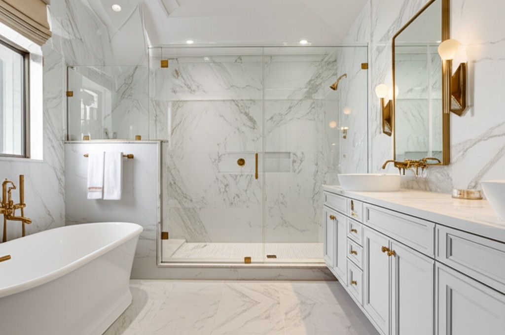 Luxury spa-like bathroom remodel Spring 2025